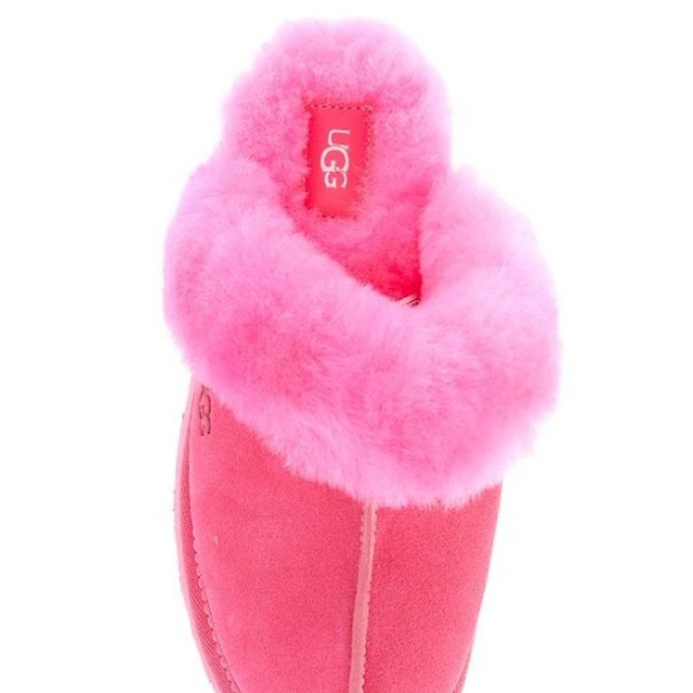 UGG Disquette Suede Fur Flatform Slides - Picture 4 of 5